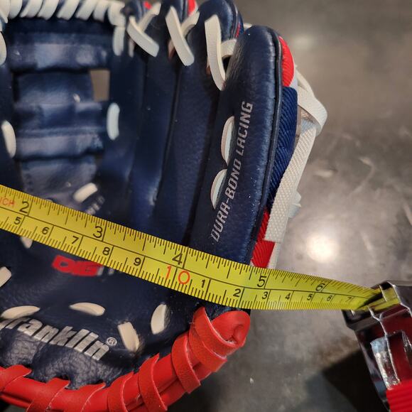 Franklin My first T-Ball Baseball Glove 8" Digitek Red White & Blue Mitt - Picture 6 of 7